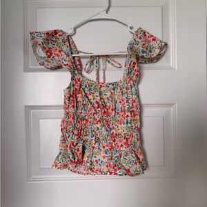 Altar'd State Floral Puff Sleeve Blouse